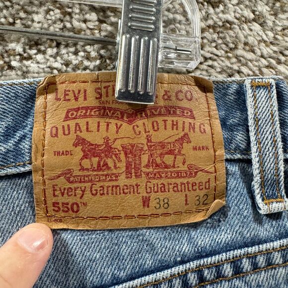 Vintage Levis Jeans Men 38x32 Blue Denim Pants 550 Relaxed Y2K 2000 Adult Casual - Picture 7 of 10
